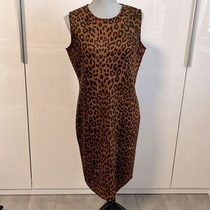GUILLAUME NWOT Sleeveless Classic Leopard Print Fitted Tank Dress, Size S